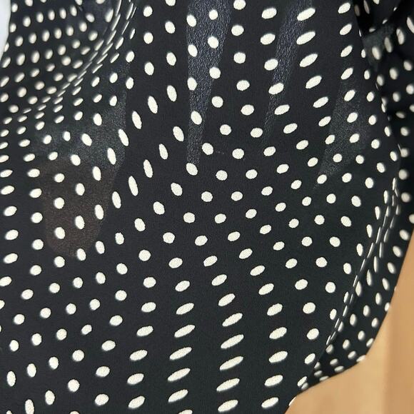 Express Women Sleeveless Polka Dot Tunic Top Dress Preppy Holiday Black Large - Picture 2 of 7
